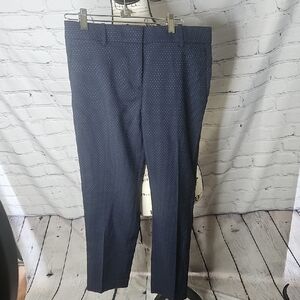 Ann Taylor The Ankle Mid Rise Trousers Navy Dot Pattern NWT Size 2